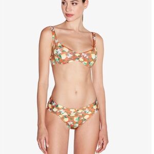 NWT La Perla Orange printed Bikini suit size M (36B top M bottoms)